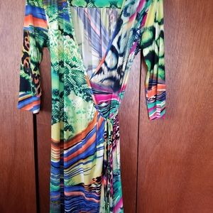 Animal Print Wrap Dress